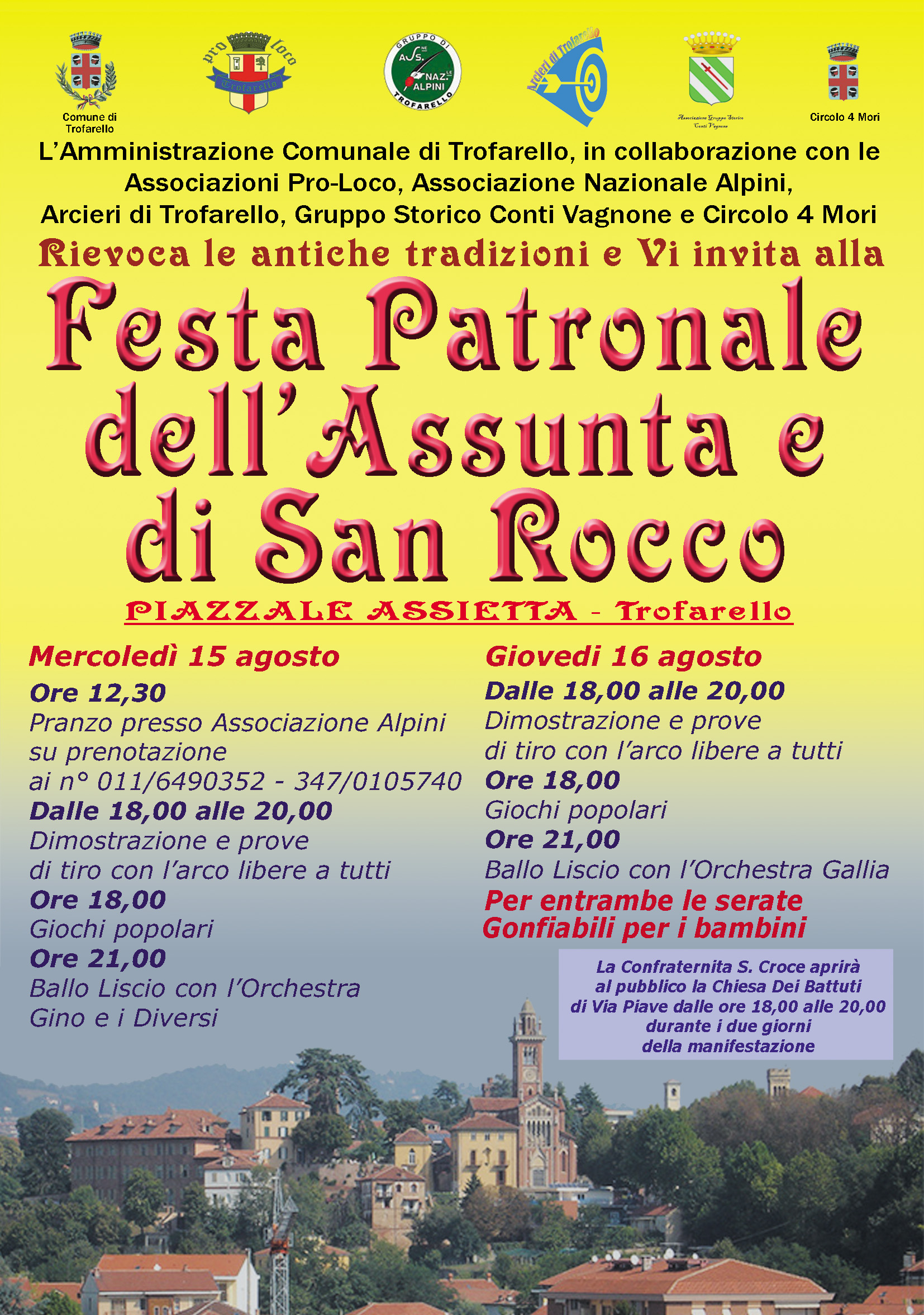 TROFARELLO – Ferragosto con la patronale dell’Assunta