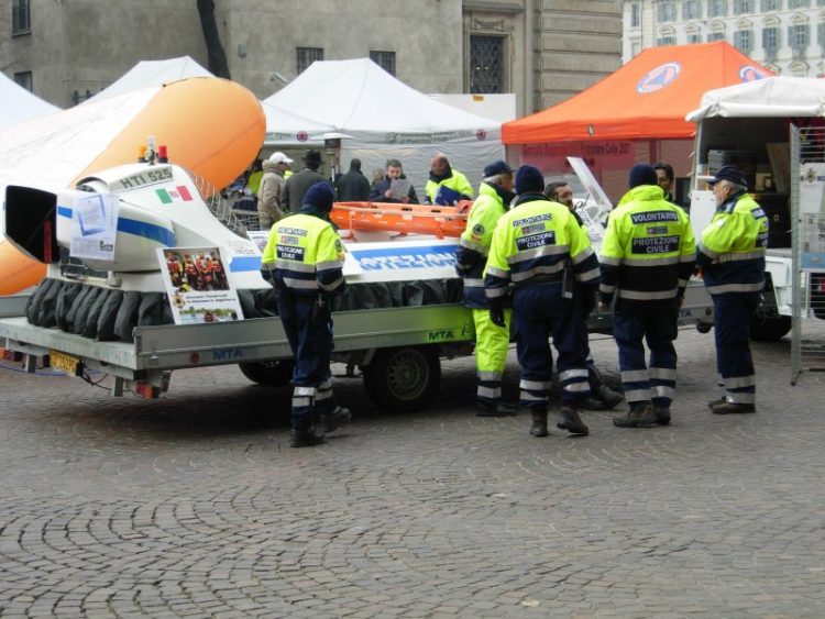MONCALIERI  – I volontari della Protezione Civile a Fano per la prova di soccorso nazionale