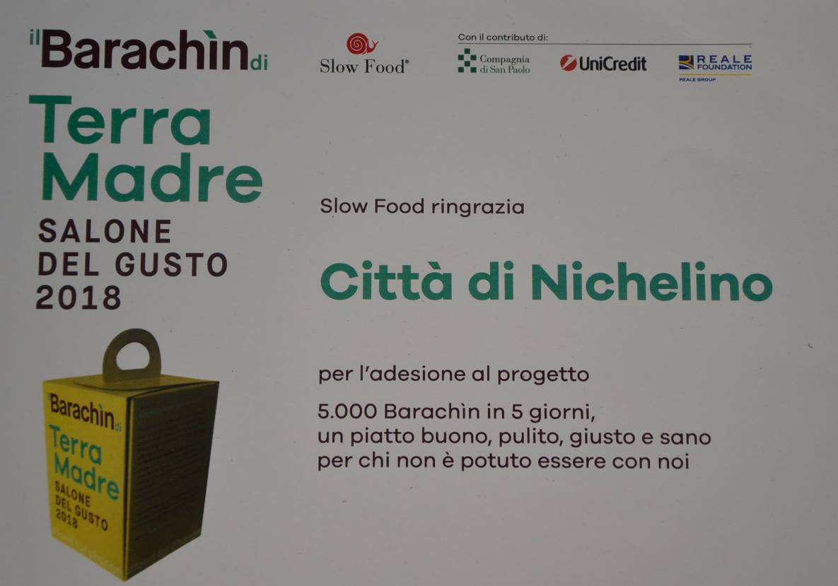 NICHELINO – Alla Città una targa di ringraziamento da Terra Madre e Slow Food