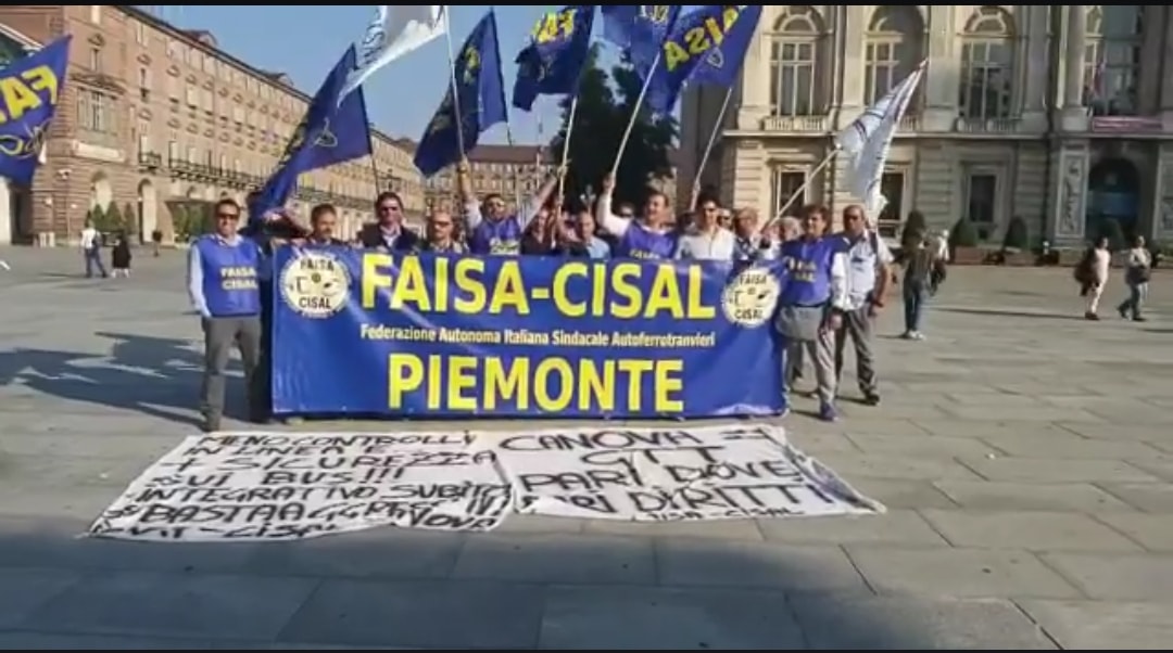 TRASPORTI – I lavoratori Faisa Cisal hanno manifestato sotto la Regione