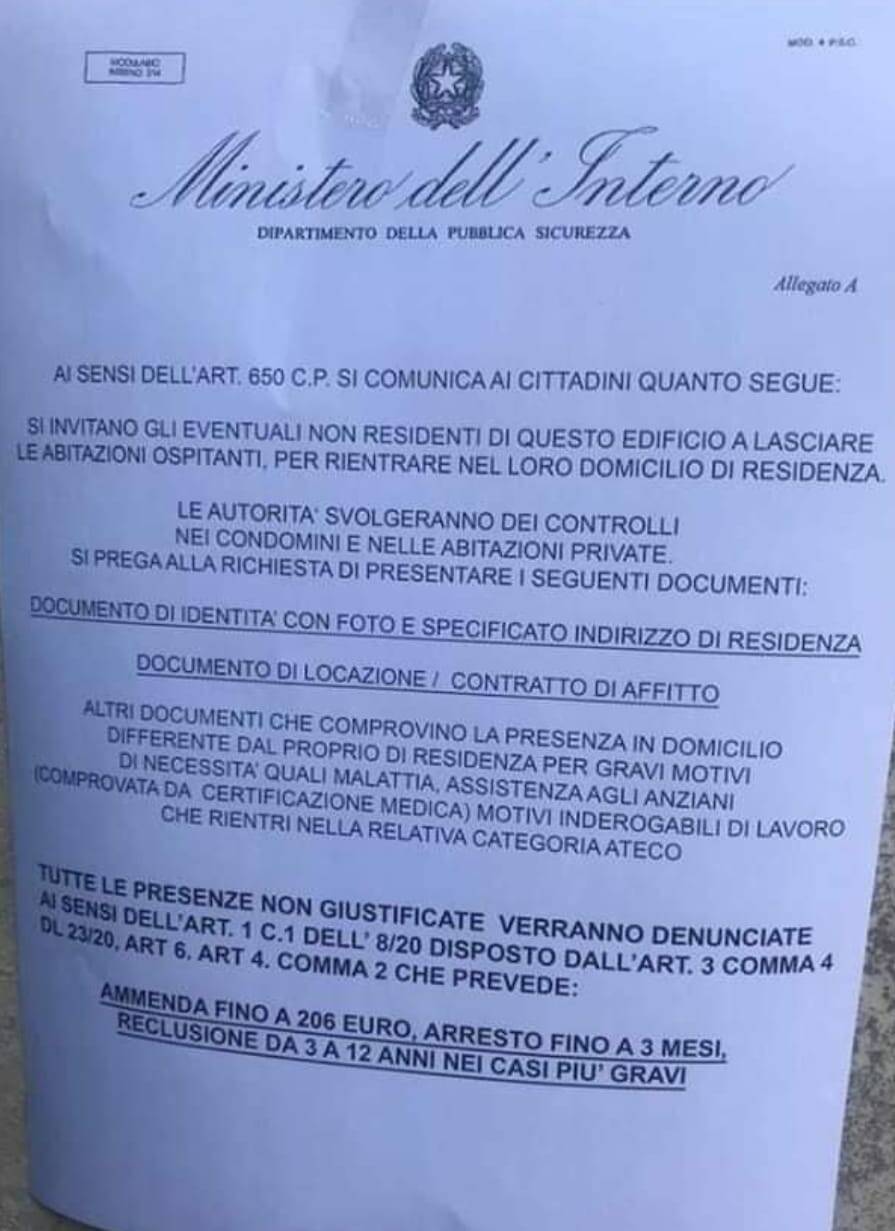 TERRITORIO – Il cartello «ministeriale» è un raggiro