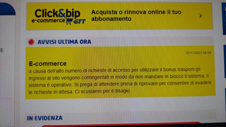 TRASPORTI – Le richieste per il bonus Gtt mandano in tilt il sito