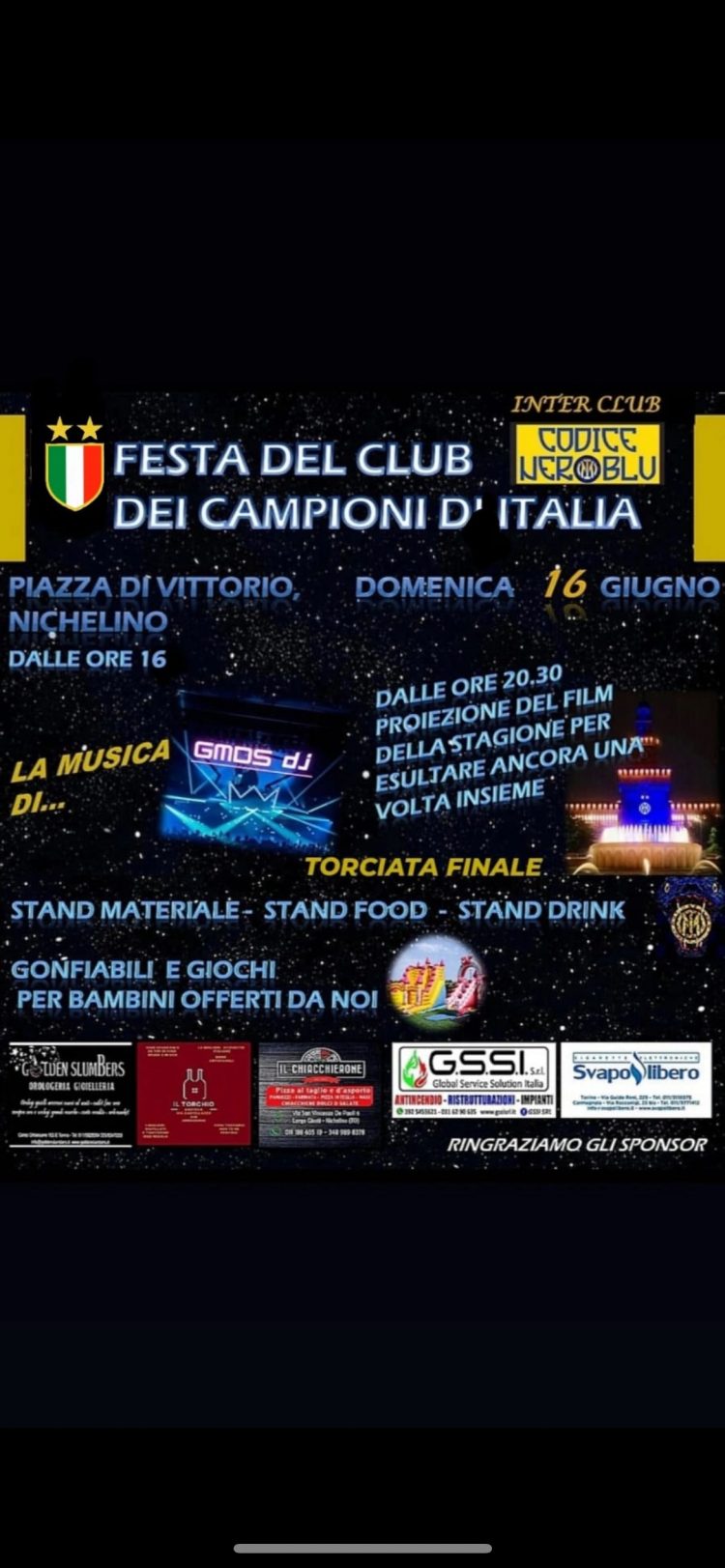 NICHELINO – Festa Inter club per la conquista dello scudetto