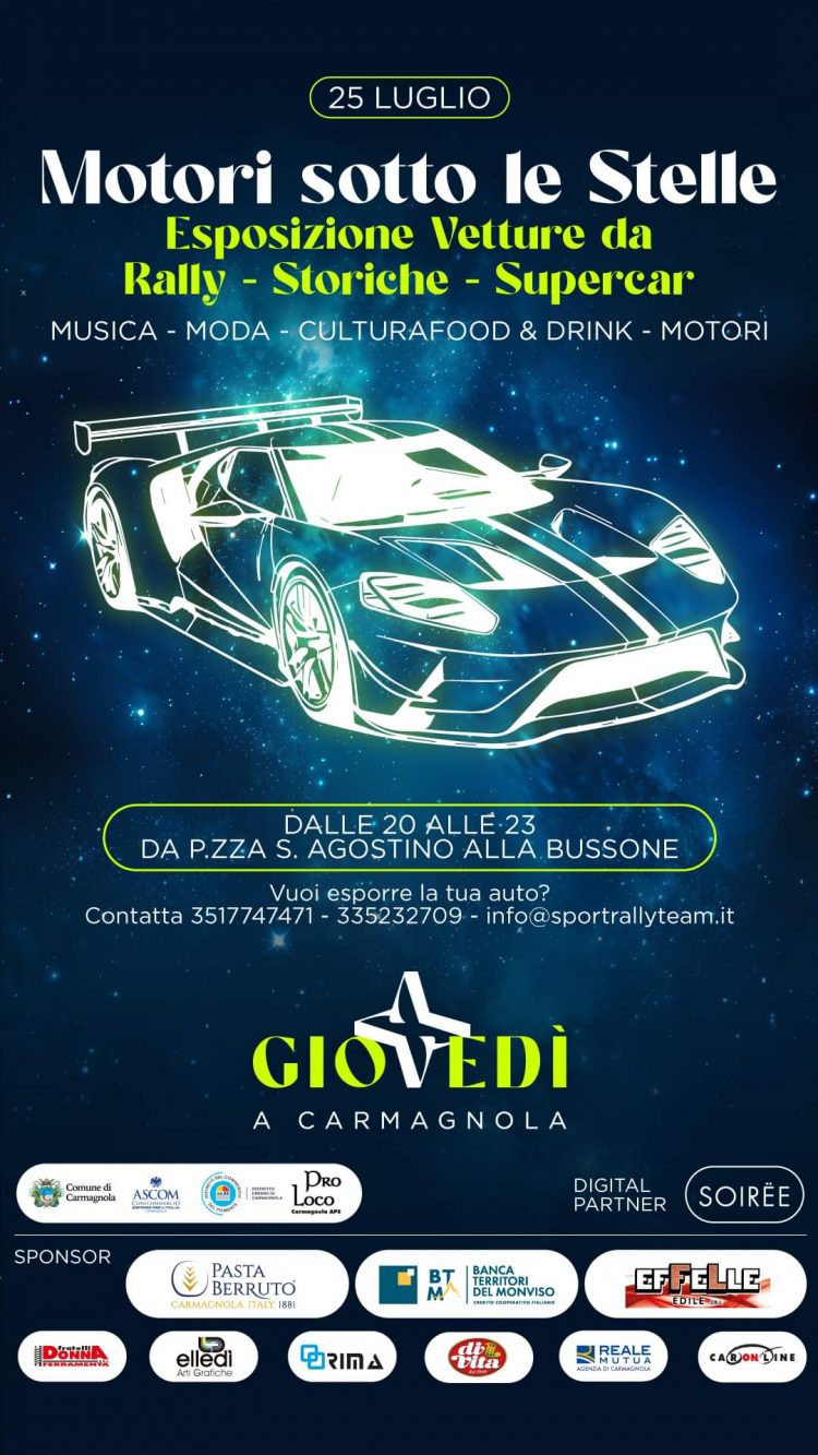 CARMAGNOLA – Arriva motori sotto le stelle