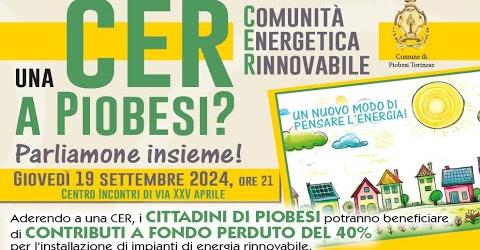 PIOBESI – Un incontro pubblico per parlare di comunità energetica