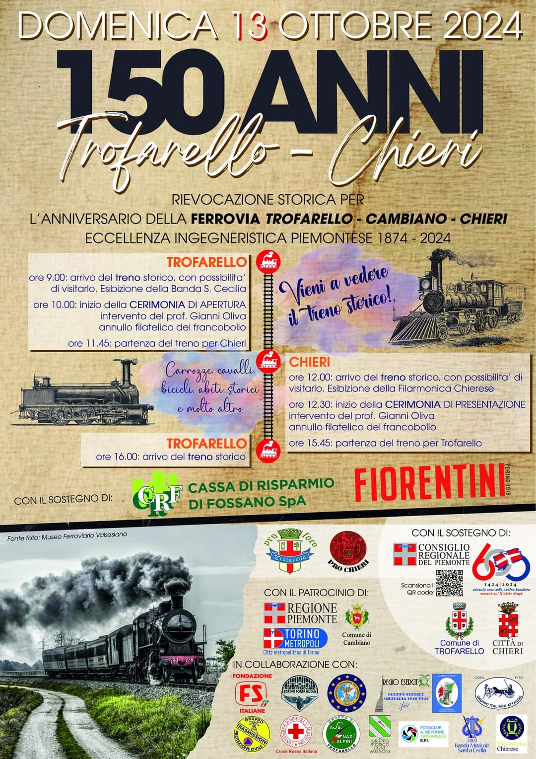 TROFARELLO – Si festeggiano 150 anni di storia ferroviaria